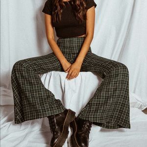 Plaid bell bottom pants